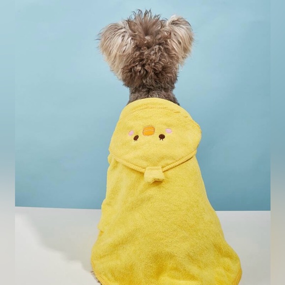 1pc Polyester Cute Cartoon Animal Bathrobe For Pets, Absorbent After Bathing - Picture 7 of 8